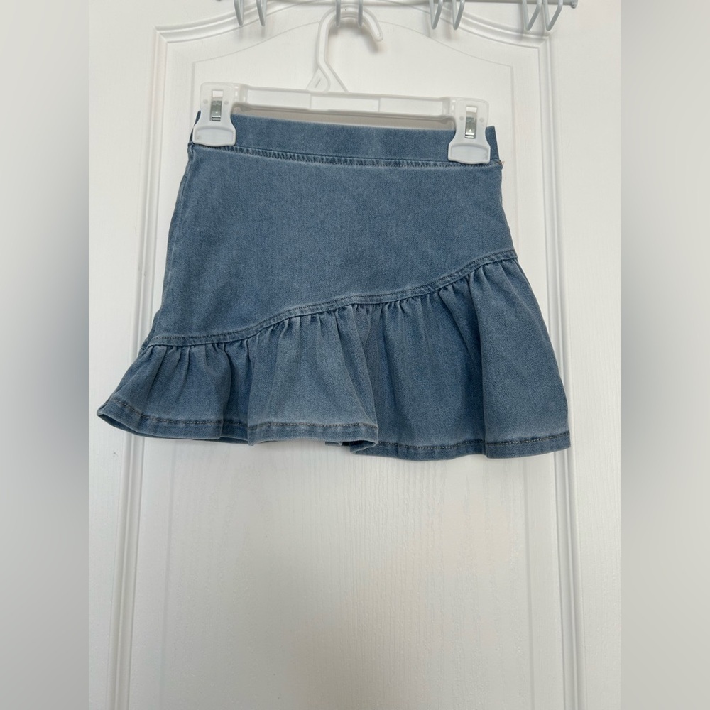 Girls H&M Denim Skirt with Ruffle Hem